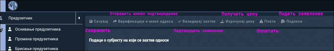Порядок действий для подачи заявления