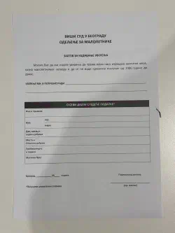 Пример заявления для детей до 18 лет