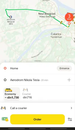 Как выглядит приложение Yandex Taxi